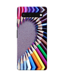 Color pencil half heart Google Pixel 6 Back Cover