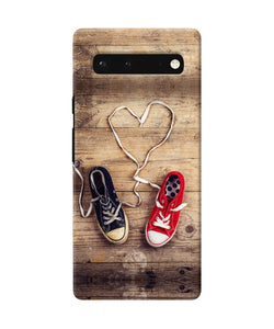 Shoelace heart Google Pixel 6 Back Cover