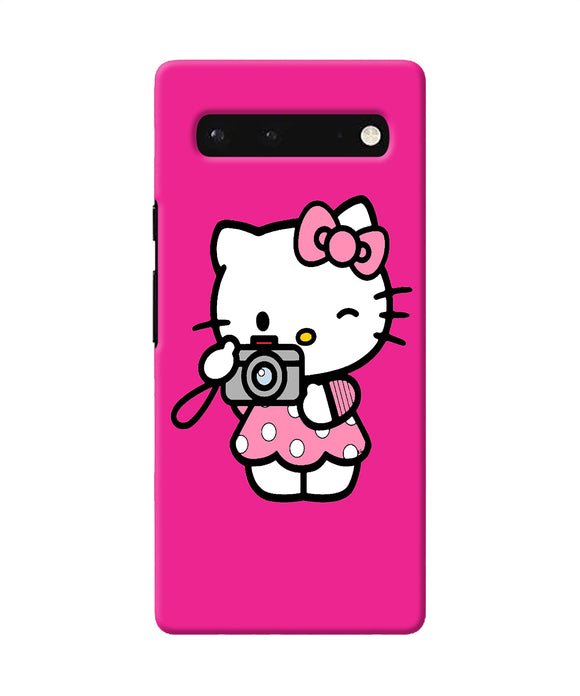 Hello kitty cam pink Google Pixel 6 Back Cover