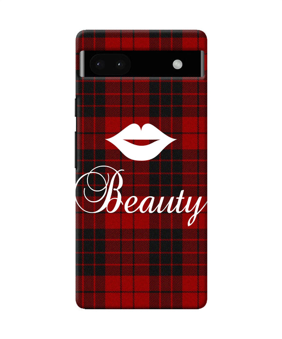 Beauty red square Google Pixel 6A Back Cover