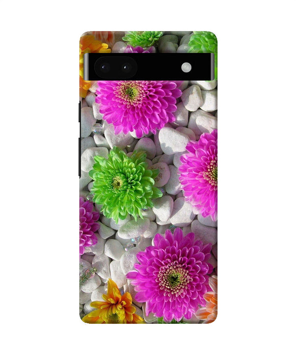 Natural flower stones Google Pixel 6A Back Cover