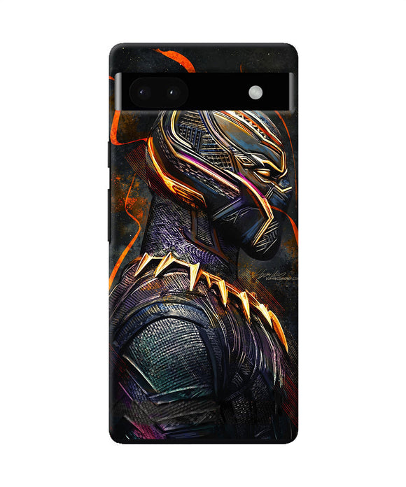 Black panther side face Google Pixel 6A Back Cover