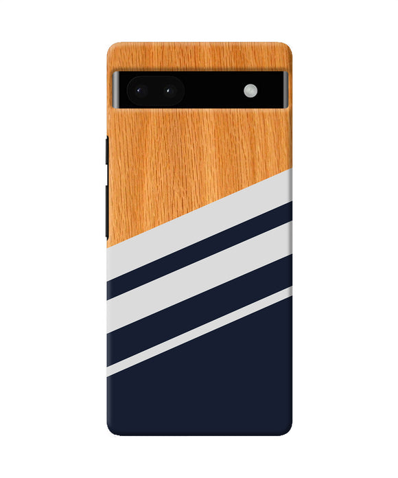 Black and white wooden Google Pixel 6A Back Cover