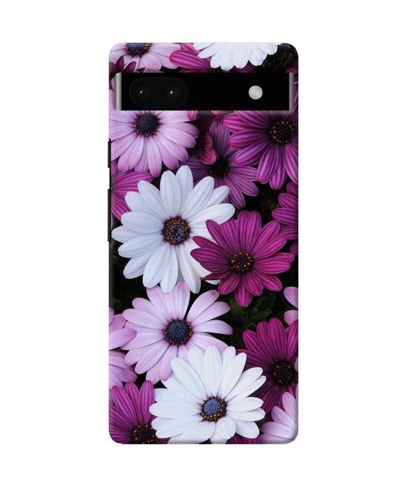 White violet flowers Google Pixel 6A Back Cover