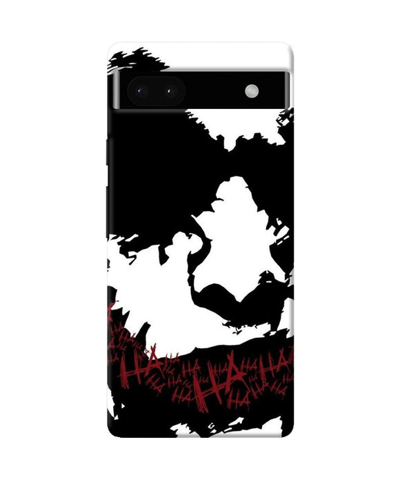 Black and white joker rugh sketch Google Pixel 6A Back Cover