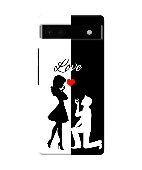 Love propose black and white Google Pixel 6A Back Cover