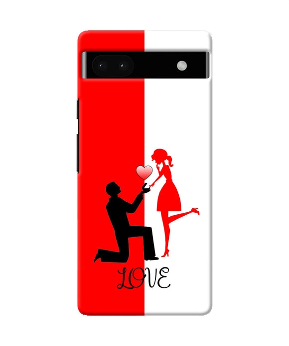 Love propose red and white Google Pixel 6A Back Cover