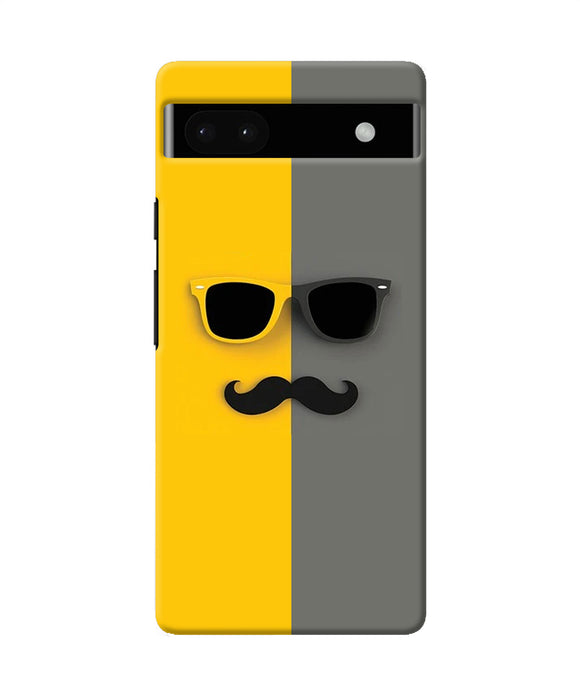 Mustache glass Google Pixel 6A Back Cover