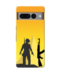 PUBG Silhouette Google Pixel 7 Pro Real 4D Back Cover