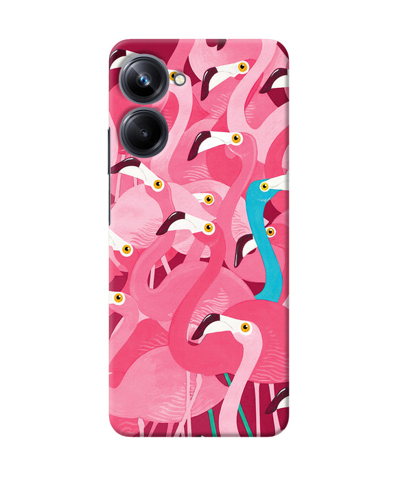 Abstract sheer bird pink print Realme 10 Pro 5G Back Cover
