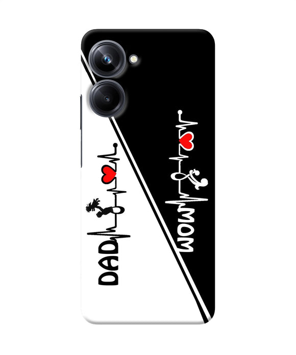 Mom dad heart line black and white Realme 10 Pro 5G Back Cover
