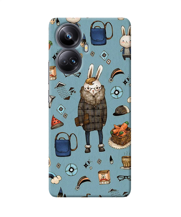 Canvas rabbit print Realme 10 Pro plus 5G Back Cover