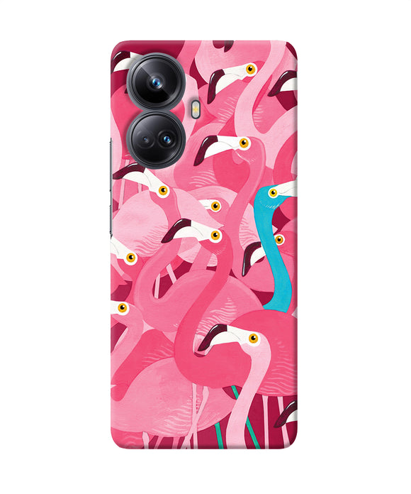 Abstract sheer bird pink print Realme 10 Pro plus 5G Back Cover