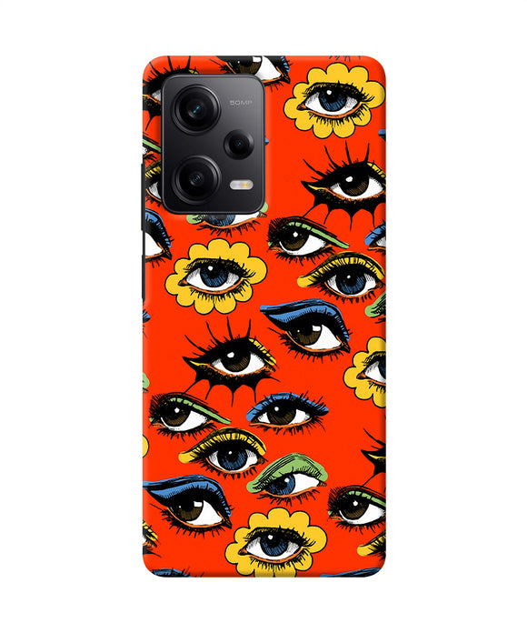 Abstract eyes pattern Redmi Note 12 5G Back Cover