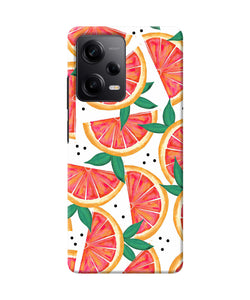 Abstract orange print Redmi Note 12 5G Back Cover