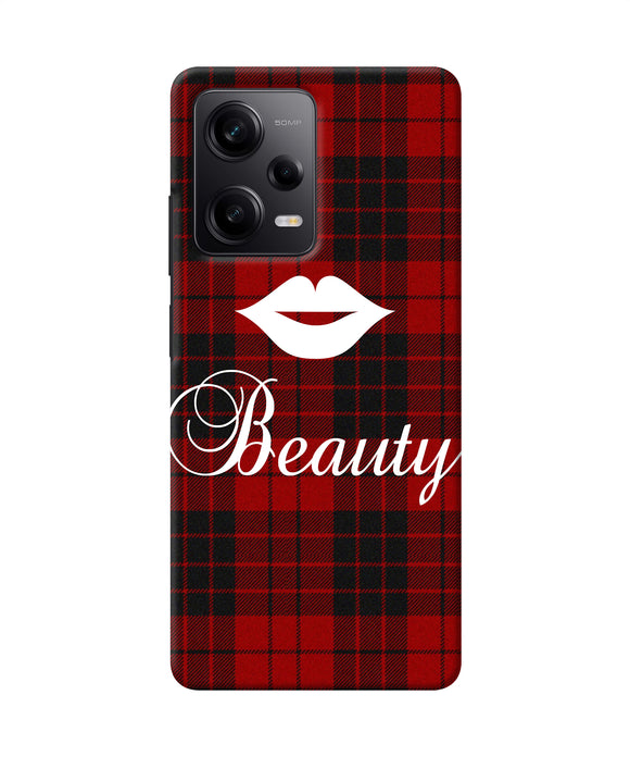 Beauty red square Redmi Note 12 5G Back Cover