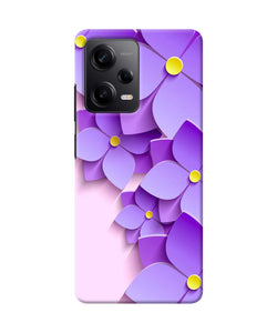 Violet flower craft Redmi Note 12 5G Back Cover