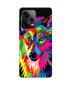 Colorful wolf sketch Redmi Note 12 5G Back Cover