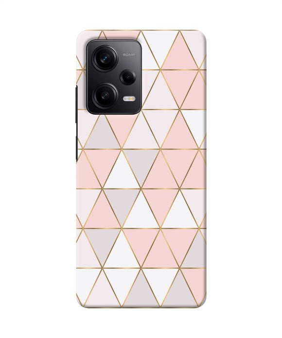 Abstract pink triangle pattern Redmi Note 12 Pro 5G Back Cover