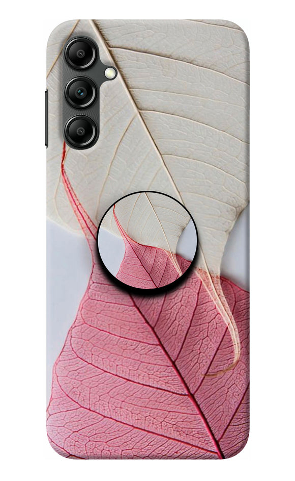 White Pink Leaf Samsung A14 5G Pop Case
