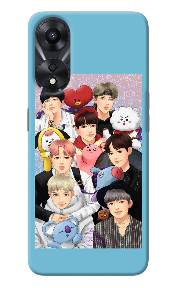 BTS with animals Oppo A78 5G Back Cover