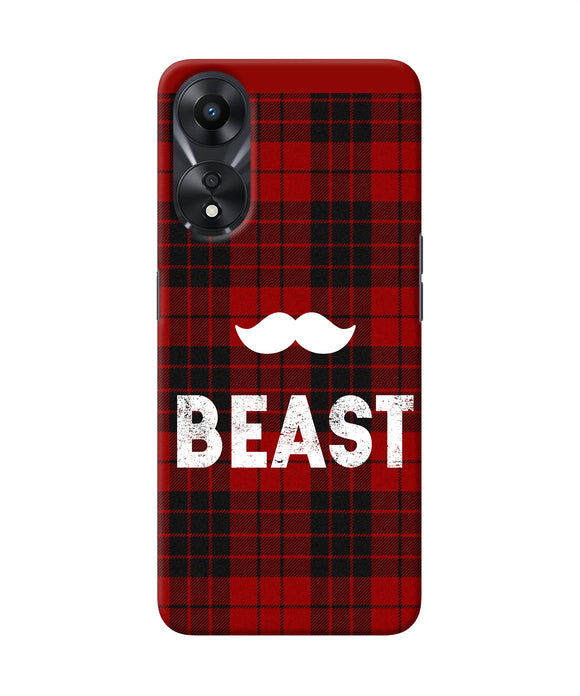 Beast red square Oppo A78 5G Back Cover