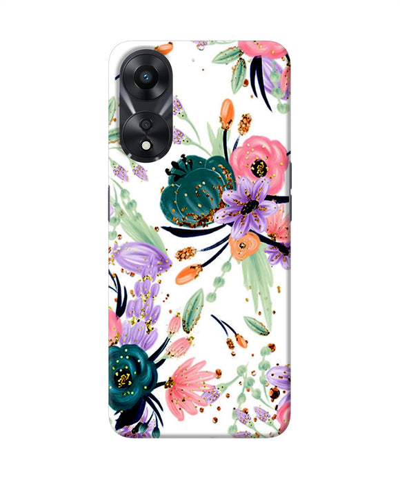 Abstract flowers print Oppo A78 5G Back Cover