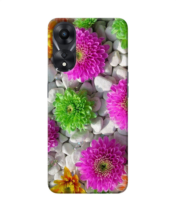 Natural flower stones Oppo A78 5G Back Cover
