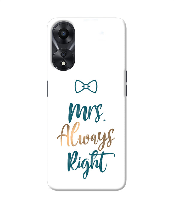 Mrs always right Oppo A78 5G Back Cover