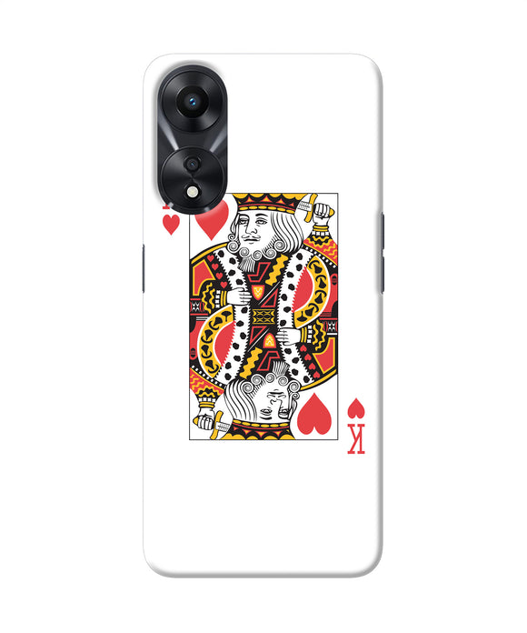 Heart king card Oppo A78 5G Back Cover