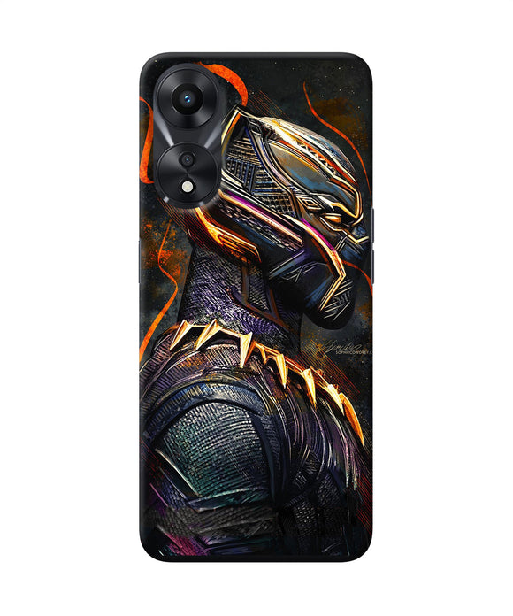 Black panther side face Oppo A78 5G Back Cover