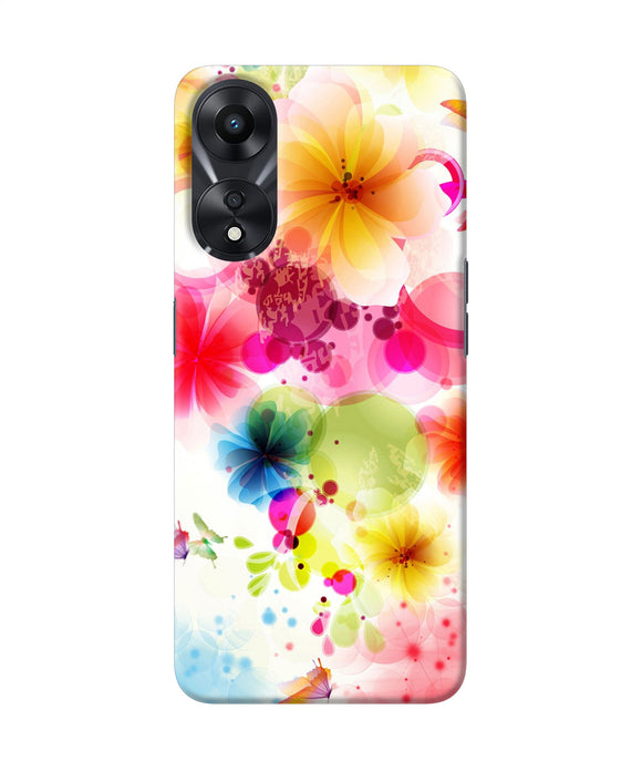Flowers print Oppo A78 5G Back Cover