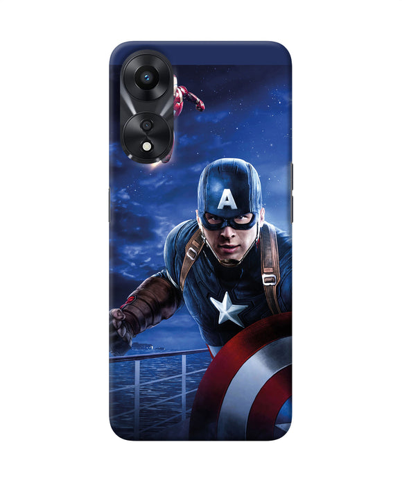 Captain with ironman Oppo A78 5G Back Cover