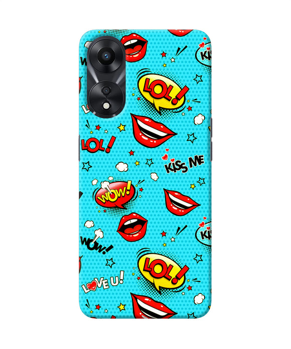 Lol lips print Oppo A78 5G Back Cover