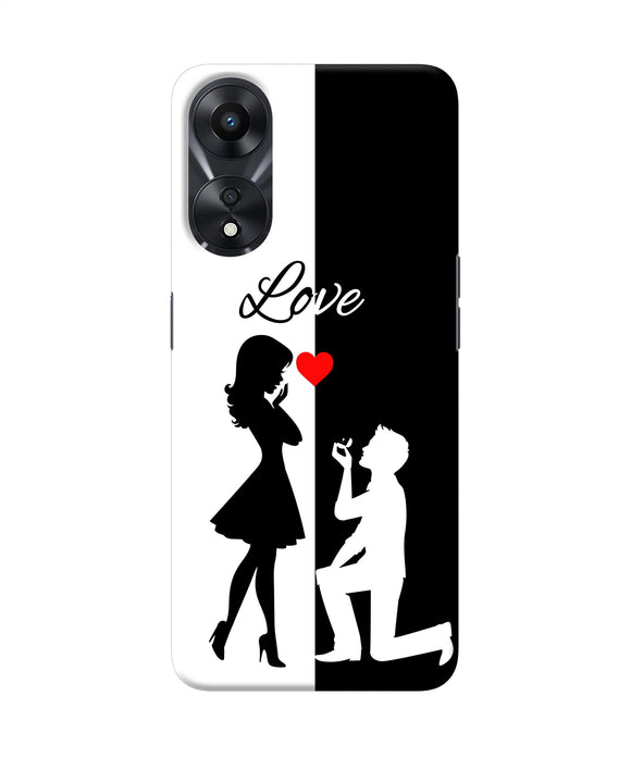 Love propose black and white Oppo A78 5G Back Cover