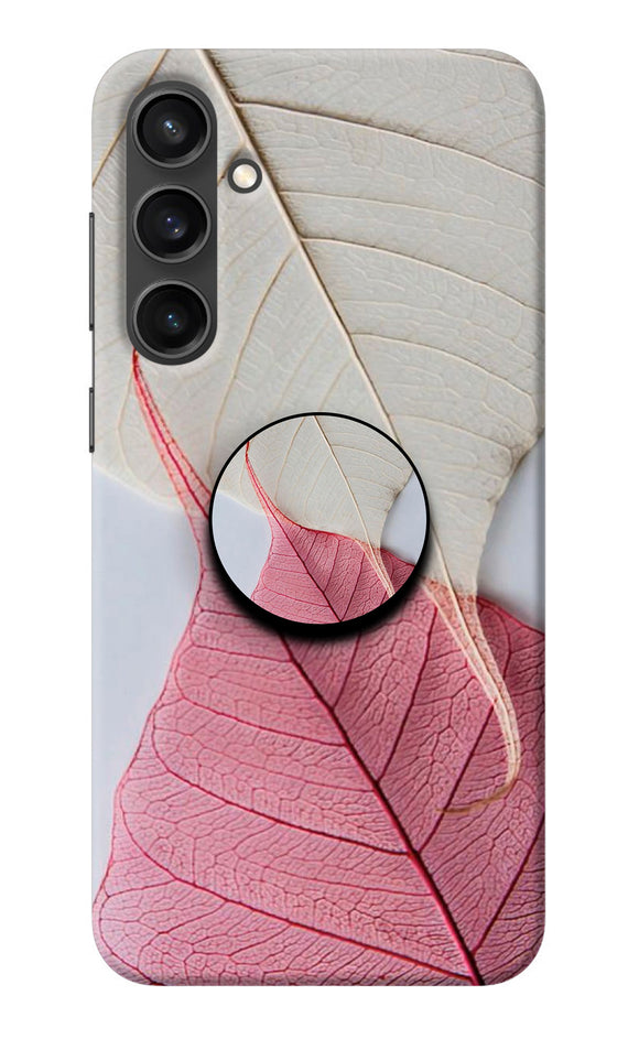 White Pink Leaf Samsung S23 Pop Case