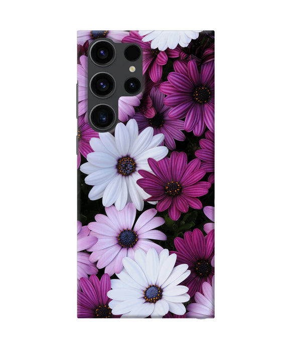 White violet flowers Samsung S23 Ultra Back Cover