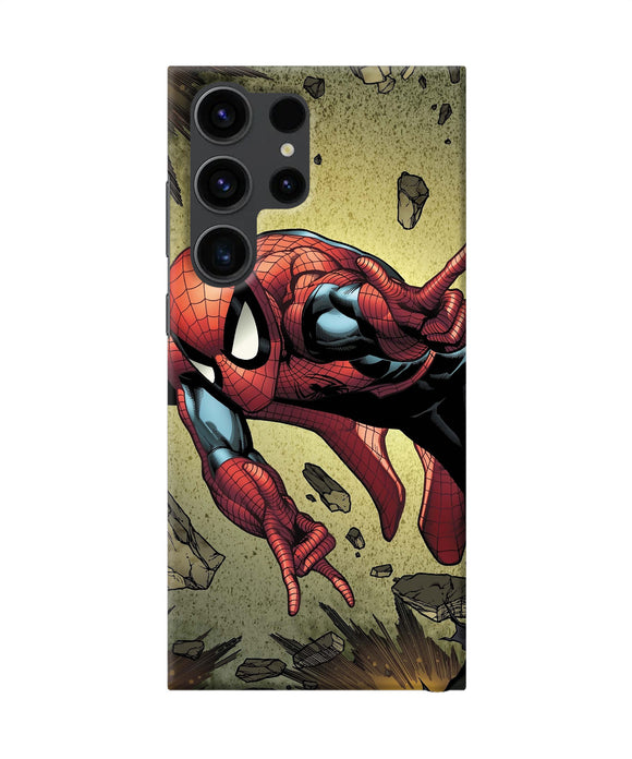 Spiderman on sky Samsung S23 Ultra Back Cover