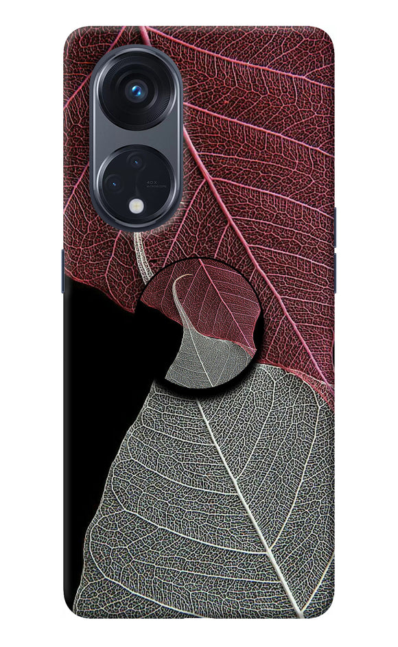 Leaf Pattern Oppo Reno8 T 5G Pop Case