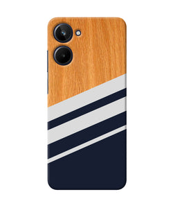 Black and white wooden Realme 10 Back Cover