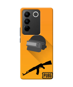 PUBG Helmet and Gun Vivo V27/V27 Pro Real 4D Back Cover