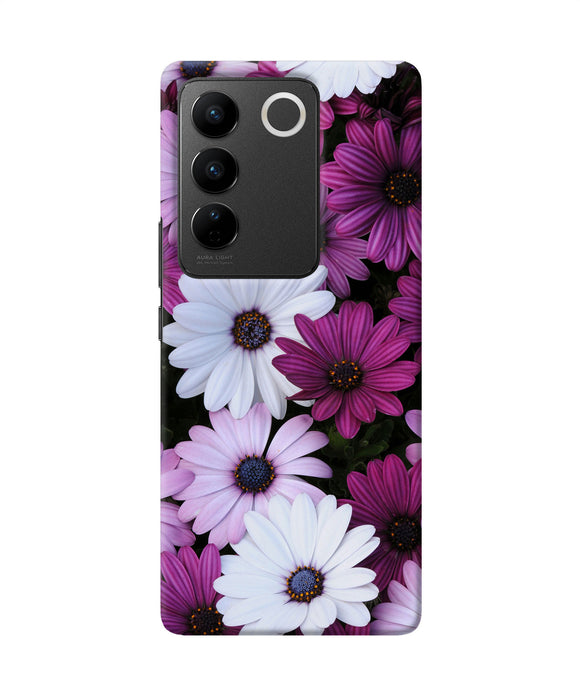 White violet flowers Vivo V27/V27 Pro Back Cover