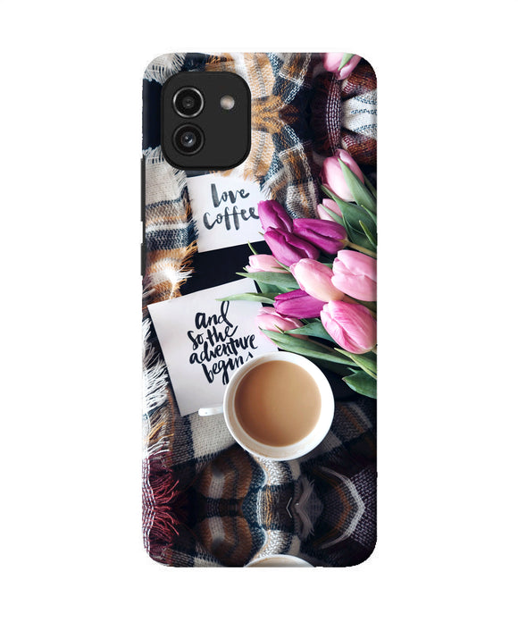 Love Coffee Quotes Samsung A03 Back Cover