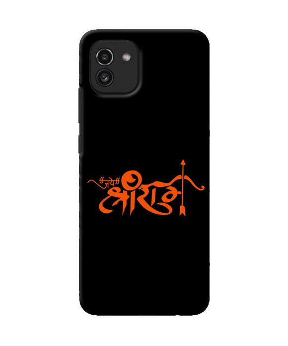 Jay Shree Ram Text Samsung A03 Back Cover