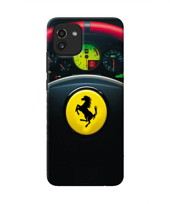 Ferrari Steeriing Wheel Samsung A03 Real 4D Back Cover