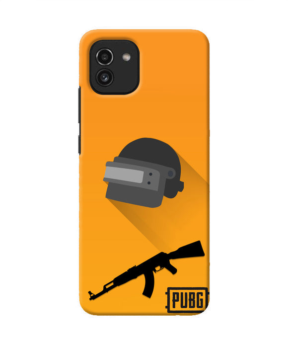 PUBG Helmet and Gun Samsung A03 Real 4D Back Cover