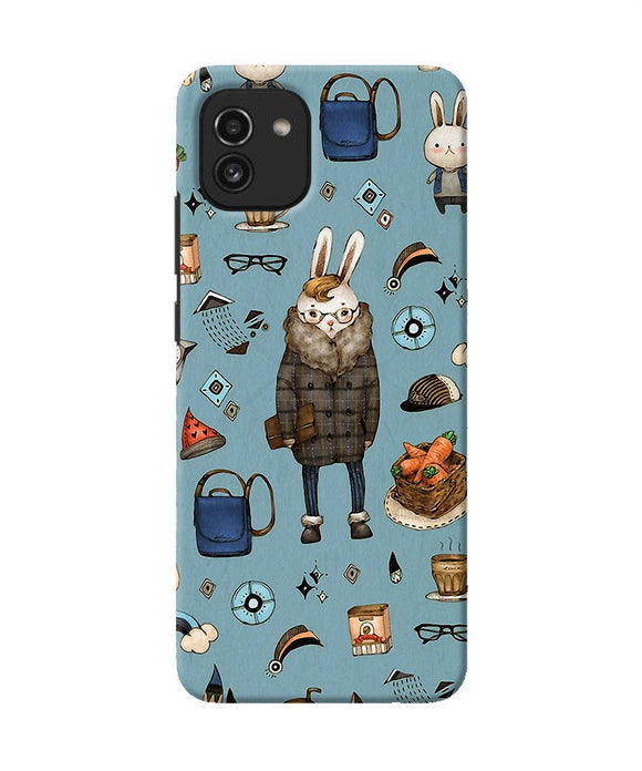 Canvas rabbit print Samsung A03 Back Cover