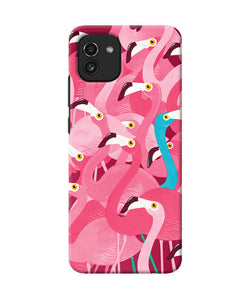 Abstract sheer bird pink print Samsung A03 Back Cover