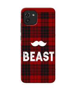 Beast red square Samsung A03 Back Cover