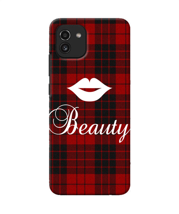 Beauty red square Samsung A03 Back Cover